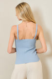 Light Blue Textured Scoop Neck Tank