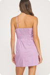 Lilac Knotted Flower Bow Mini Dress