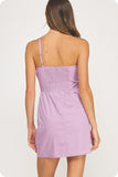 Lilac Knotted Flower Bow Mini Dress