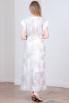 Ivory Button Down Belted Embroidery Dress