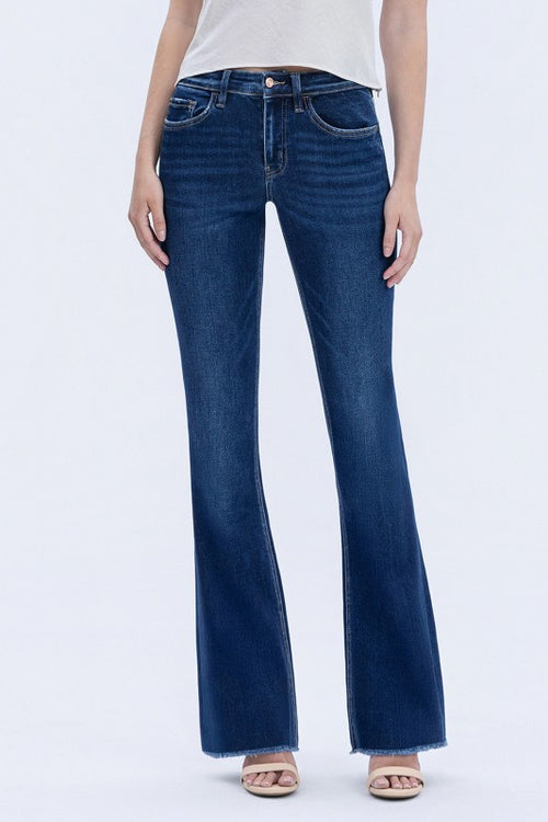 Lena High Rise Raw Hem Bootcut Jeans