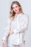 Ivory Embroidery Detail Button Down Top