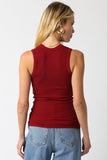 Red Sleeveless Round Neck Tank