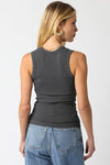 Grey Sleeveless Round Neck Tank