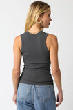 Grey Sleeveless Round Neck Tank