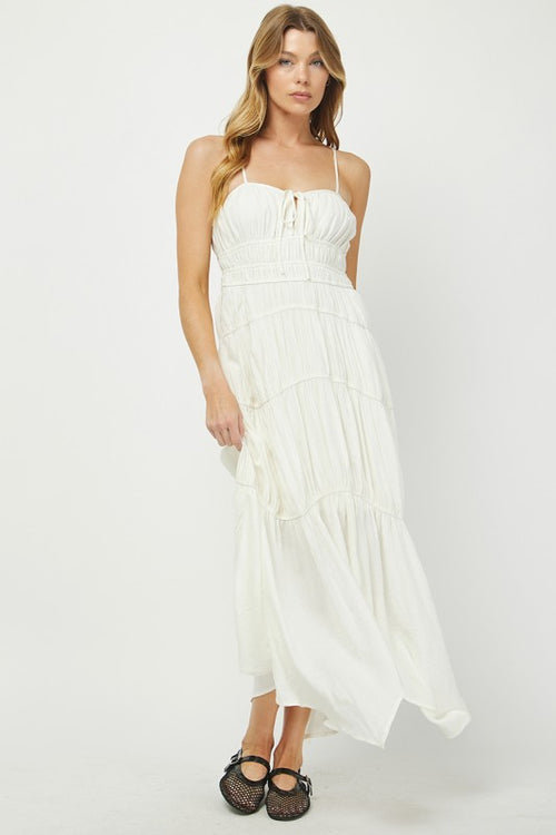 Cream Handkerchief Maxi Dress
