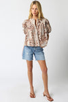 Puff Sleeve Leopard Print Top