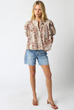 Puff Sleeve Leopard Print Top