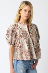 Puff Sleeve Leopard Print Top
