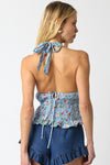 Floral Print Ruffle Halter Top