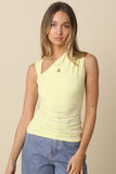 Butter Asymmetric Rouched Tank