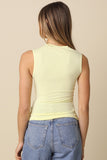 Butter Asymmetric Rouched Tank