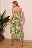Green Leaf Strapless Jumpsuit
