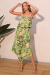 Green Leaf Strapless Jumpsuit