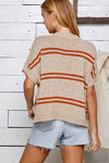 Taupe V-Neck Knit Top
