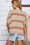 Taupe V-Neck Knit Top