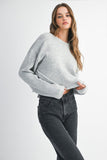 Heather Grey Back Bow Knit Top