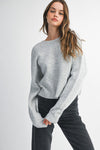 Heather Grey Back Bow Knit Top