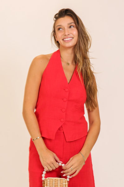 Harper Textured Halter Vest Top