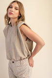 Taupe Shoulder Pad Bodysuit