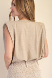Taupe Shoulder Pad Bodysuit