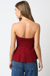 Burgundy Sleeveless Flare Top