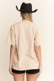 Beige Cowgirl Martini Graphic T- Shirt