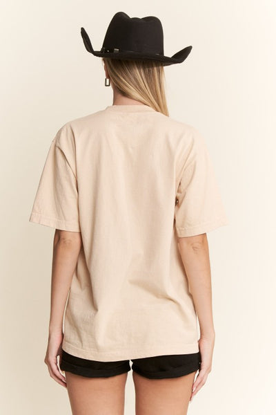 Beige Cowgirl Martini Graphic T- Shirt