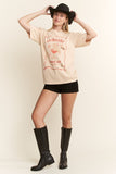 Beige Cowgirl Martini Graphic T- Shirt