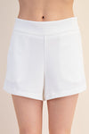 White High Waisted Shorts
