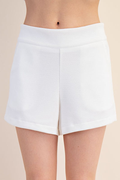 White High Waisted Shorts
