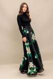 Black Floral Printed Maxi Skirt