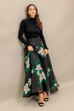 Black Floral Printed Maxi Skirt