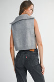Grey Side Opening Knit Vest