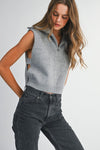 Grey Side Opening Knit Vest