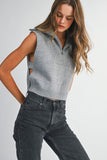 Grey Side Opening Knit Vest