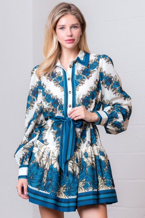 Blue Multi Floral Dress