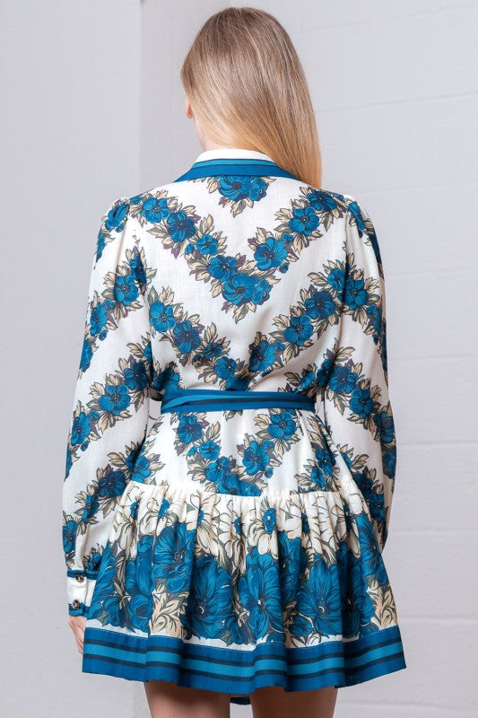 Blue Multi Floral Dress