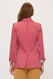 Red Pinstripe Contrast Blazer