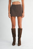 Chocolate High Waisted Mini Skort