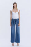 Jenny High Rise Waist TIe Wide Leg Jeans
