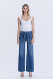 Jenny High Rise Waist TIe Wide Leg Jeans