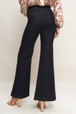 Dark Belted Flare Leg Jeans