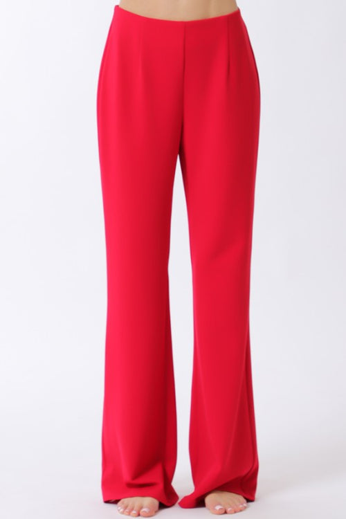 Red Flared Knit Pants