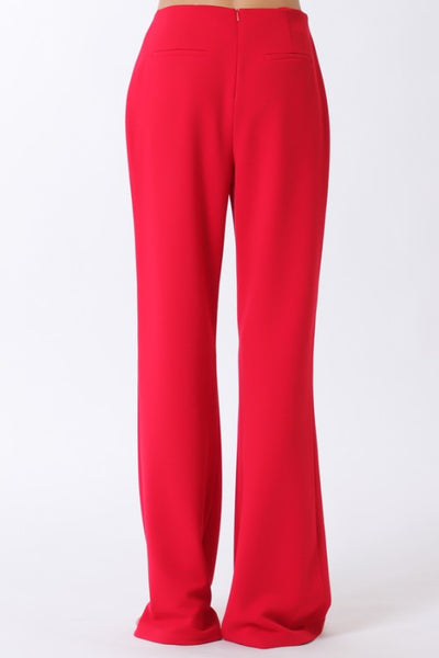 Red Flared Knit Pants