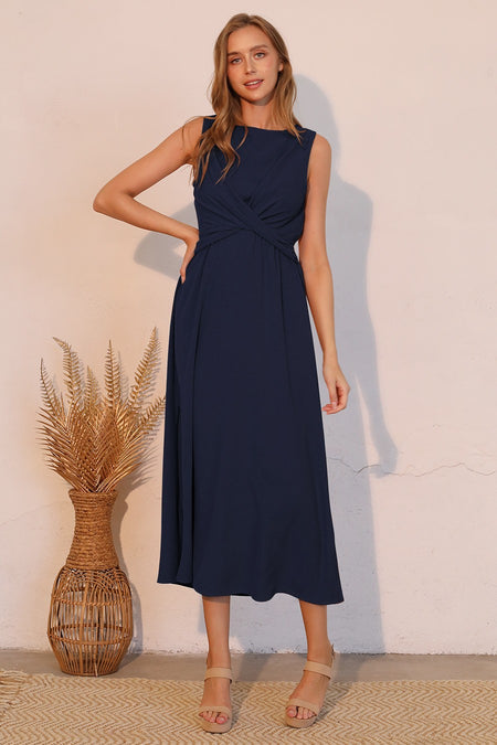 Red Button Detailed Dress