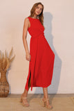 Red Twist Maxi Dress