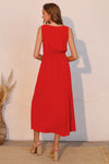 Red Twist Maxi Dress