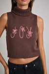 Brown Turtle Neck Tank 