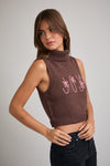 Brown Turtle Neck Tank 